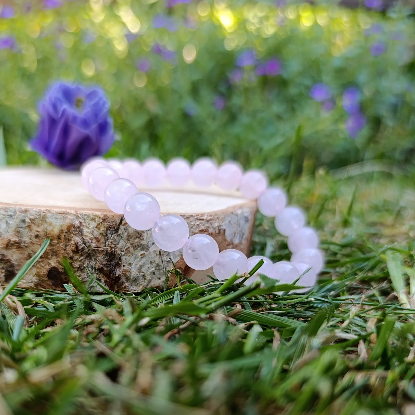 Bracelet Quartz Rose - 8mm